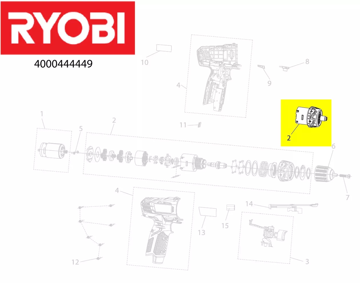 boîte de transmission réf. 5131030092 Ryobi